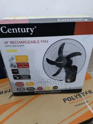 Led + Airflow: Century Rechargeable 18" Wall Fan