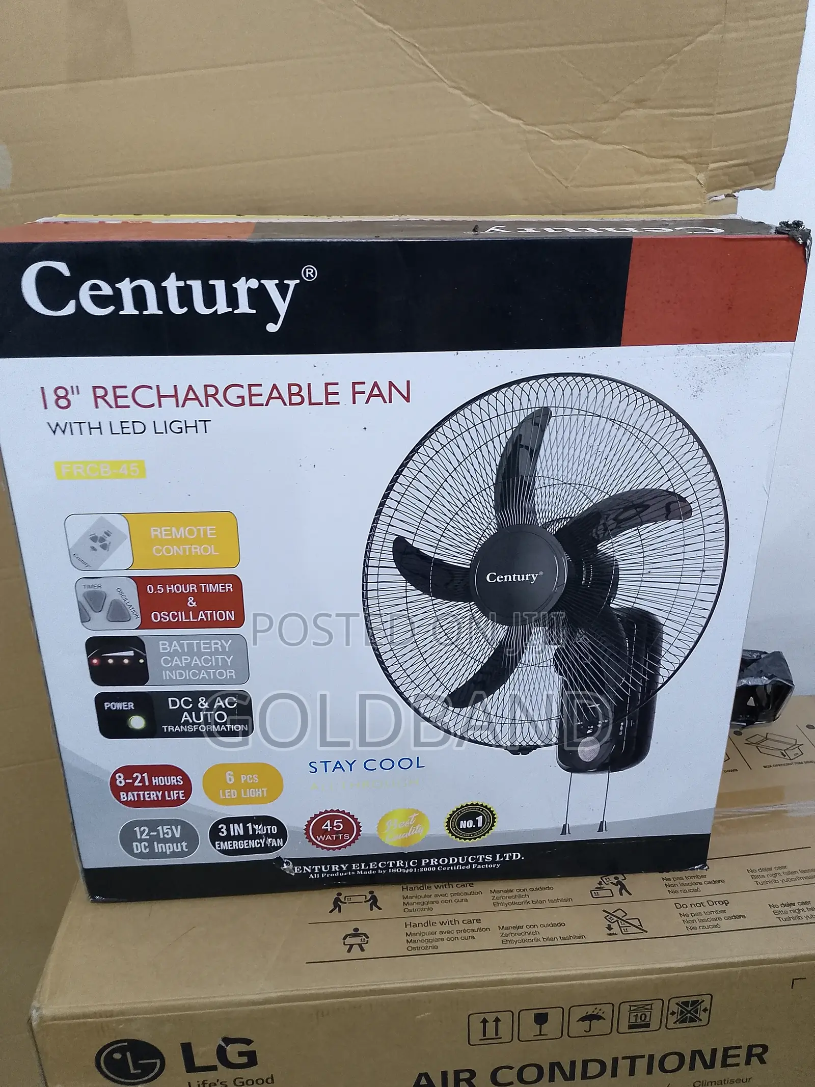 Smart Cooling Redefined – Century 18” Rechargeable Wall Fan