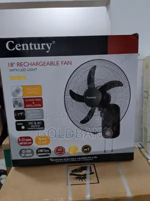 Recharge and Relax: Century 18" Led Wall Fan With Backup