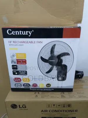 Rechargeable Century 18" Fan + Led – Wall Mounted