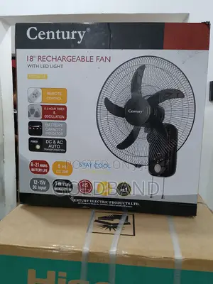 Rechargeable Century 18" Fan + Led – Wall Mounted