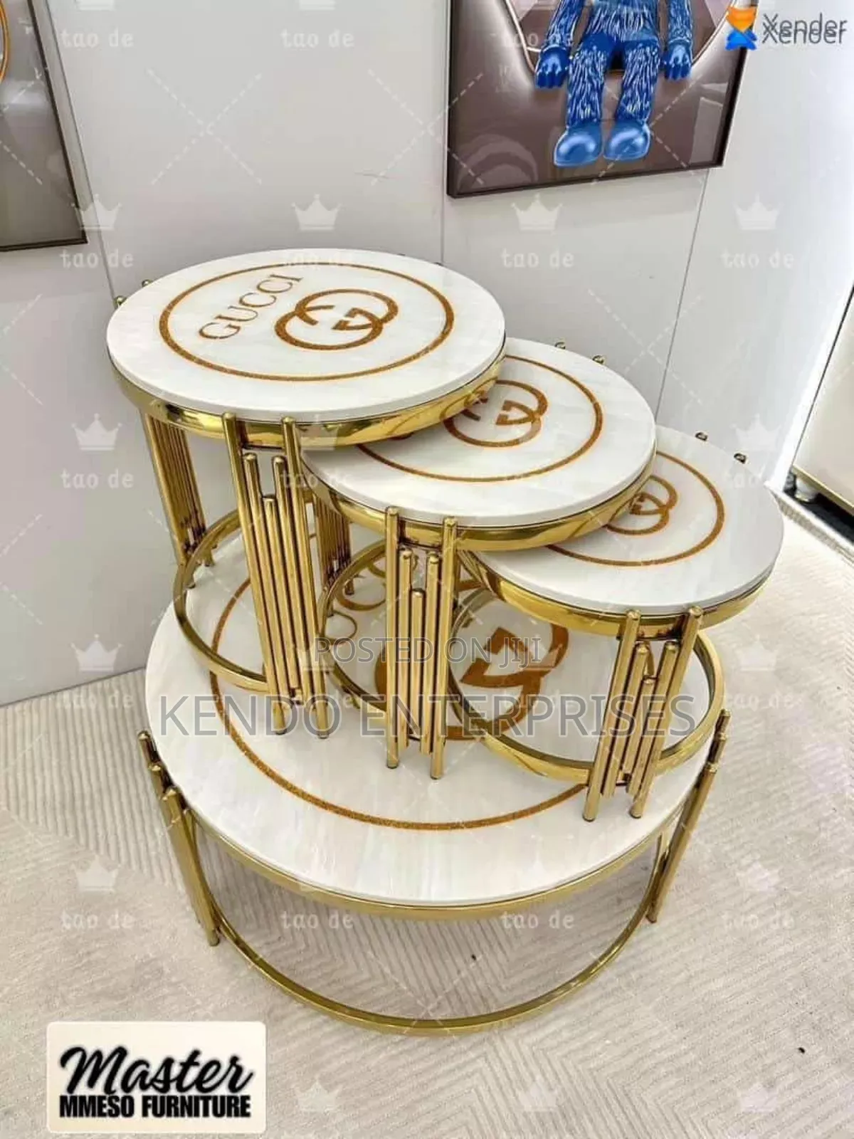 Gucci Center Table Marble With 3 in 1 Side Stool