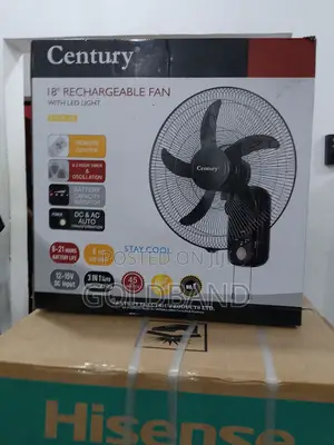 Led Rechargeable Wall Fan – Century 18-Inch + Remote Control