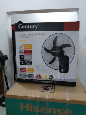 Century 18" Rechargeable Wall Fan With Led Remote Control