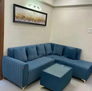 L-Shaped Custom Made Sofa + Ottoman Can Come in Colors