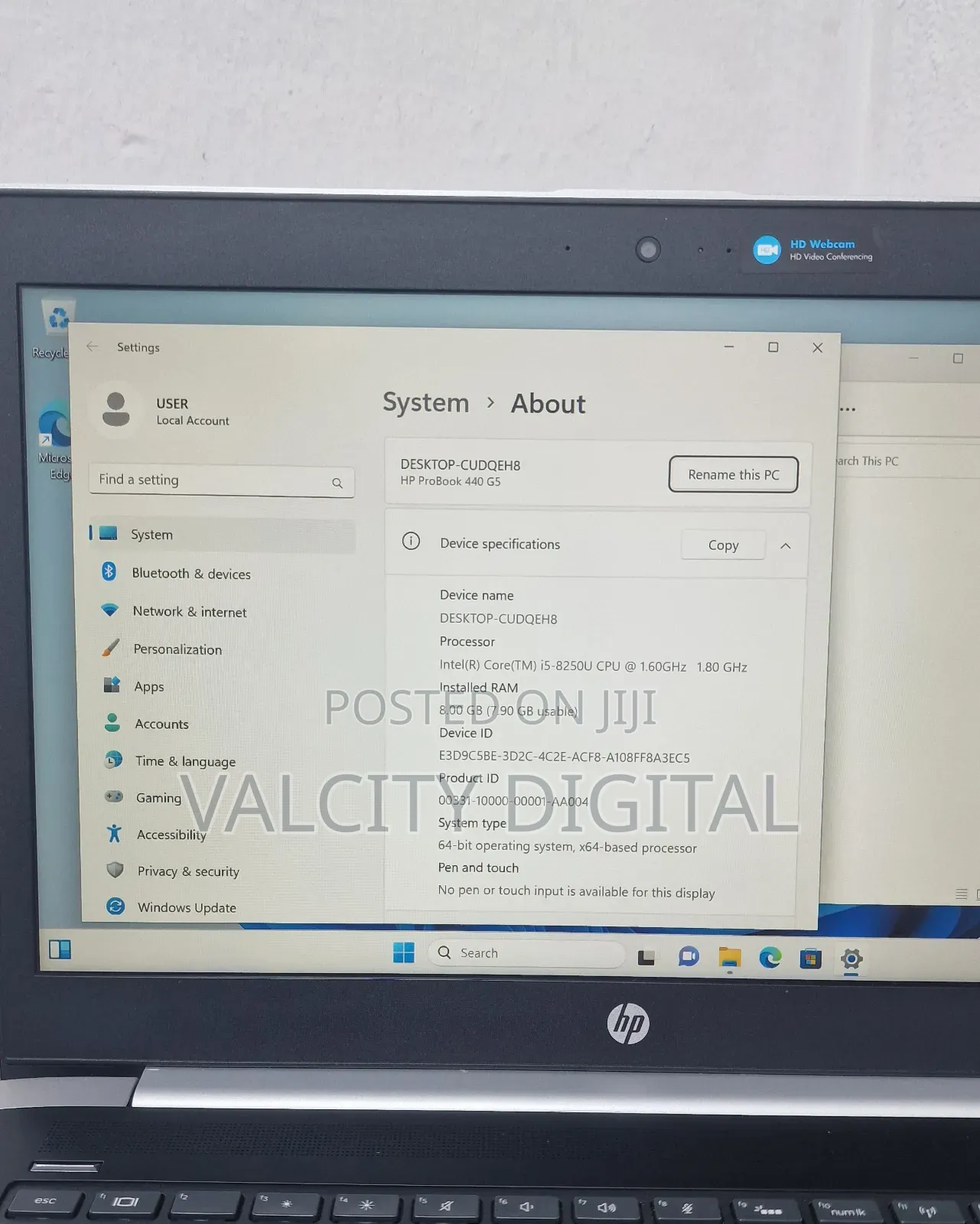Laptop HP ProBook 440 G5 8GB Intel Core i5 SSD 256GB