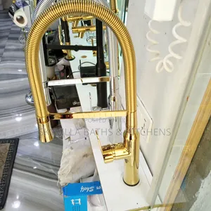Gold Coloured Flexible Sink Mixer.