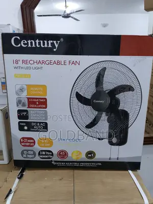 18" Century Wall Fan With Led – Battery Operated