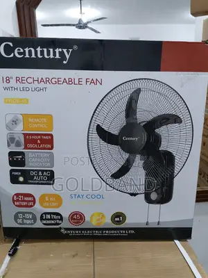 Century 18" Rechargeable Fan With Led Light Has You Covered