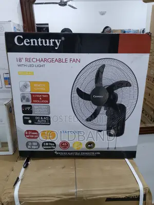 Built for Comfort Century Rechargeable 18” Wall Fan With Led
