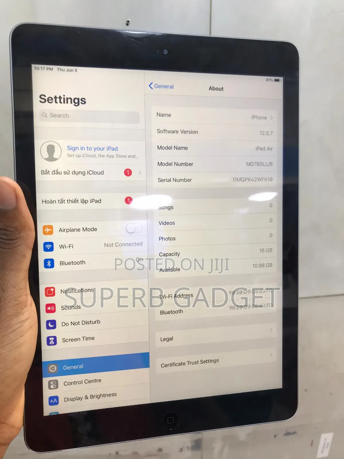 Apple iPad Air 16 GB Silver