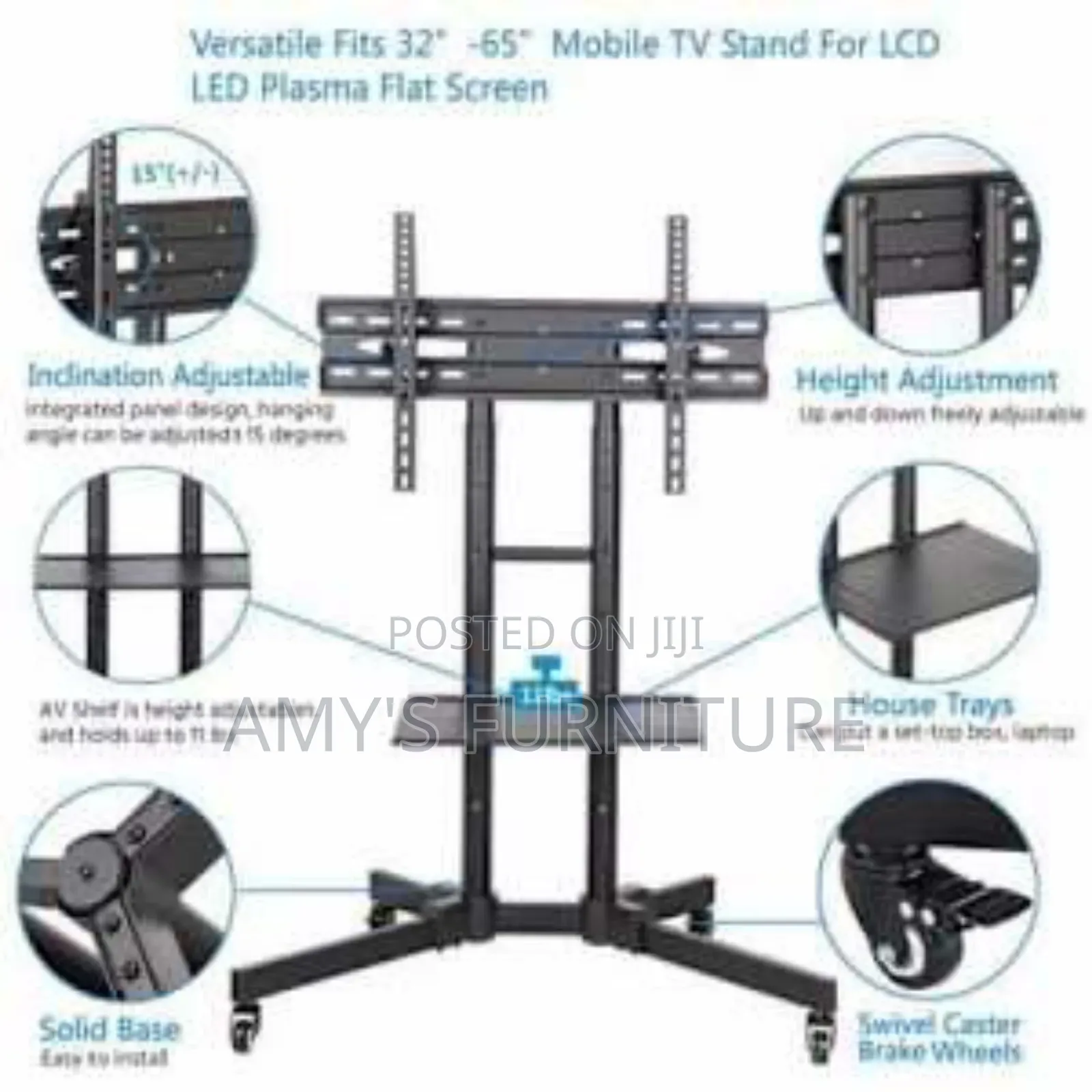 Mobile Tv Stand With Wheels 32" - 65"