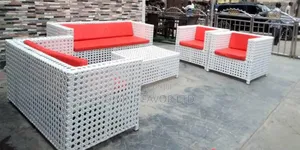 Photo - 7 Seater White Rattan Sofa