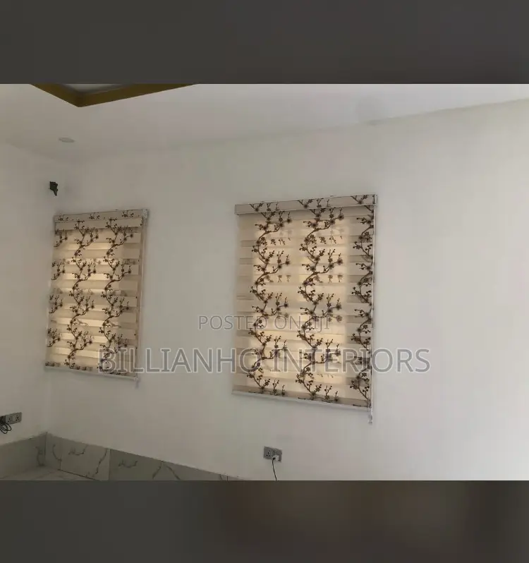 Cream Flower Day Night Blinds