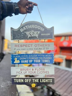 Bathroom Rules Plaque