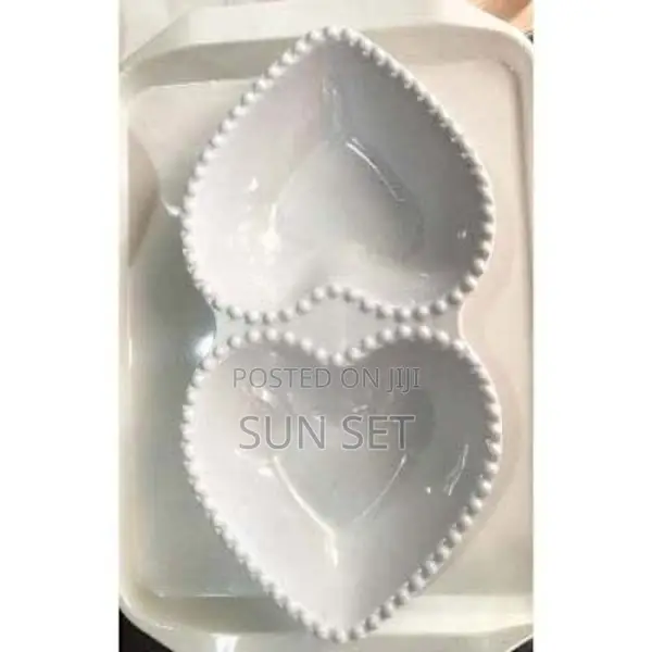 Two-Sided Love Shape Ceramic Unbreakable Plates-Set of 6