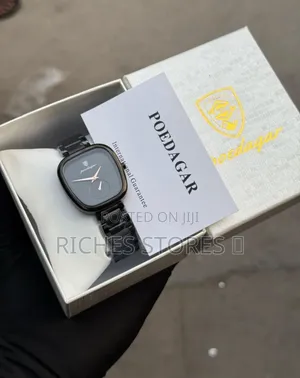 Poedagar Sapphire Crystal Glass Face Chain Watch for Ladies
