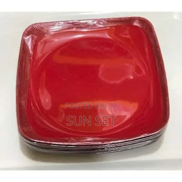 Ceramic Flat Plates - 8.2" - Set of 6 - Red