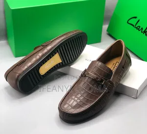 Brown and Black Leather Loafers Shoe