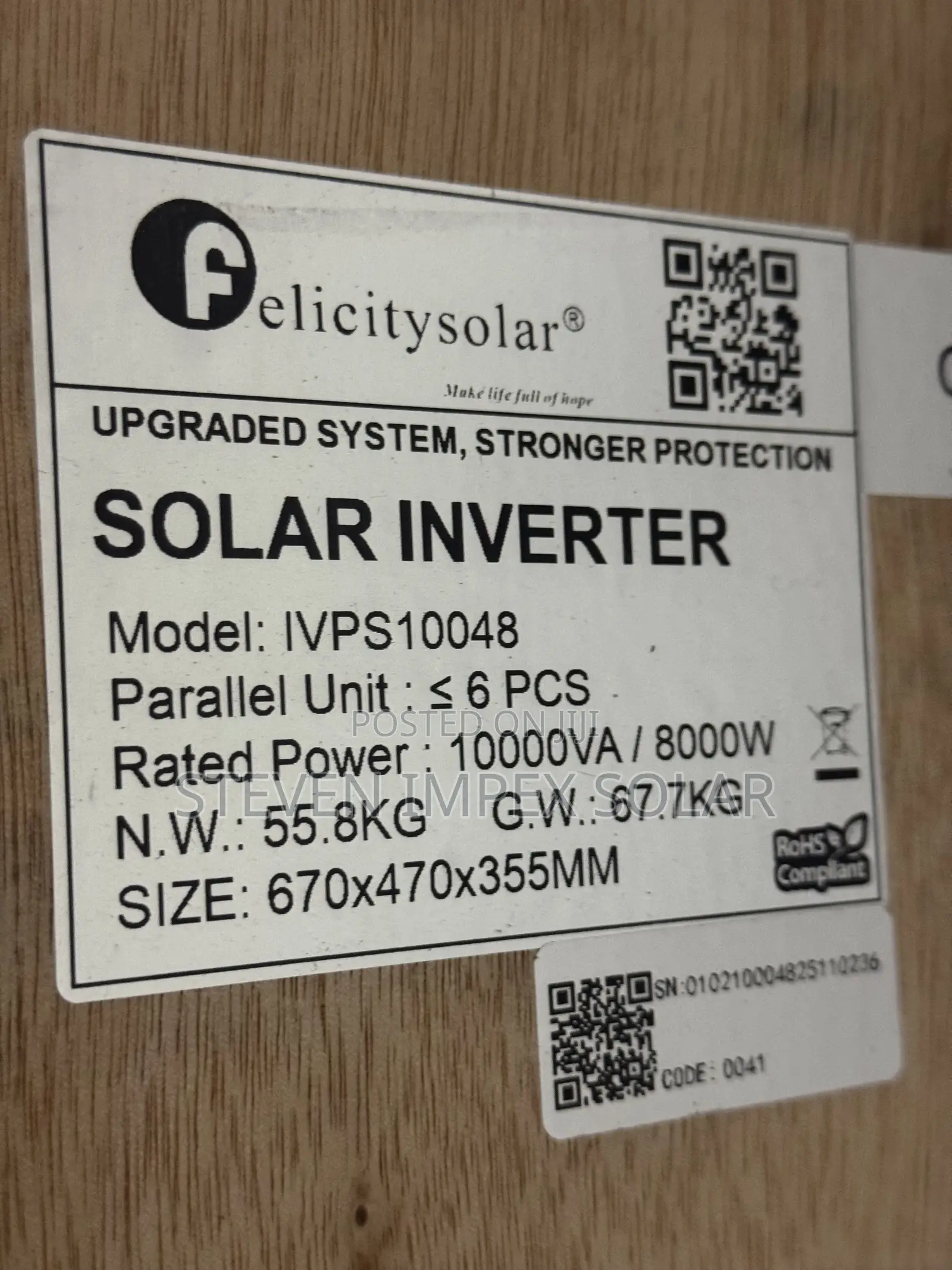Felicity Solar Inverter 10kva 48v Ivps