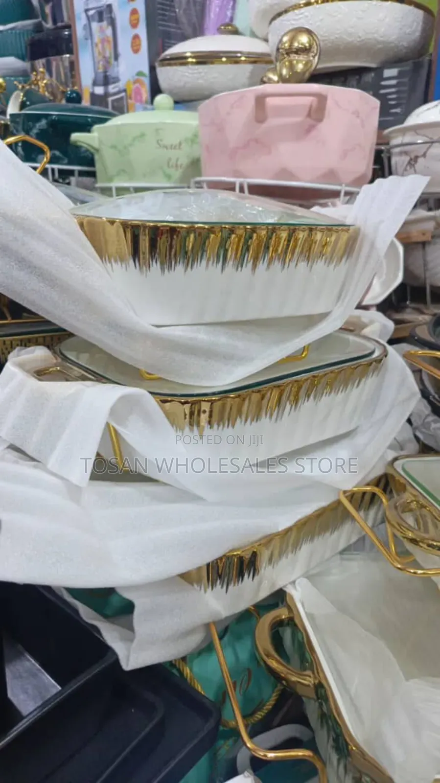 Gold Plating Serving Dishes( 3 Set)