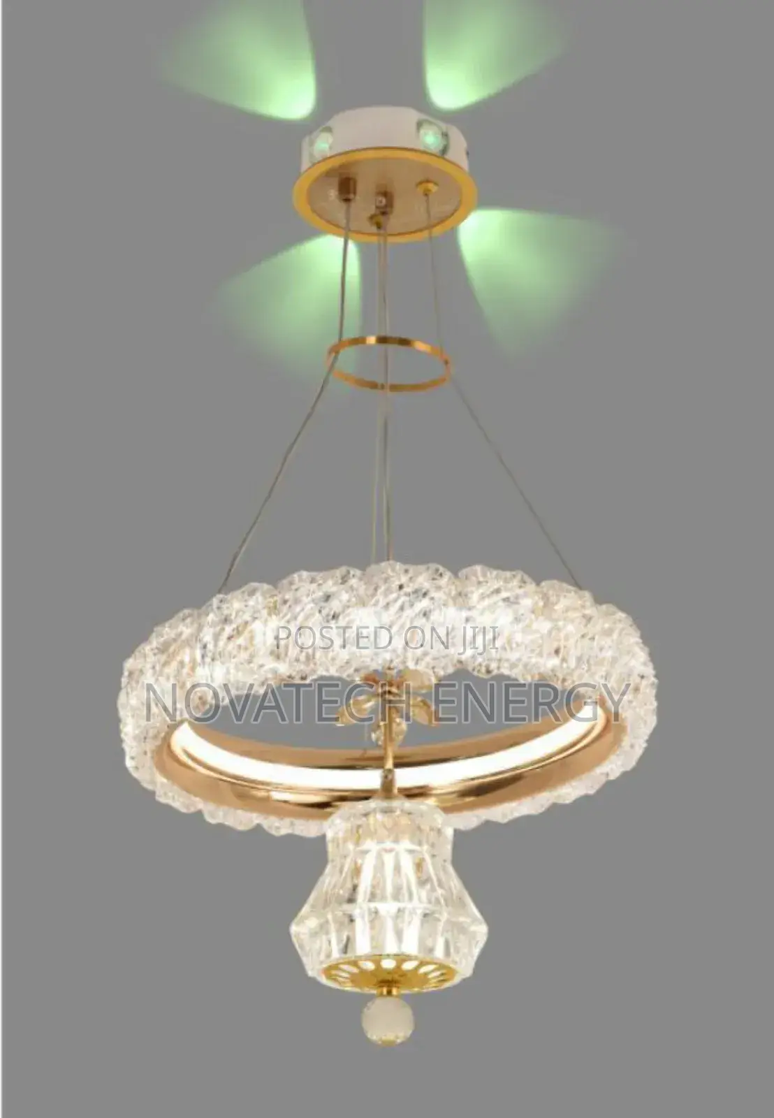 Single Dropping Pendant Light, Crystal
