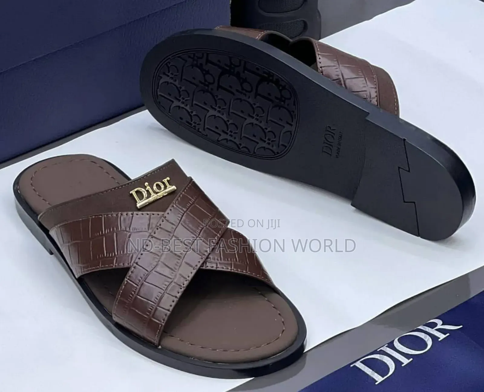 Christian Dior Black Leather Slippers
