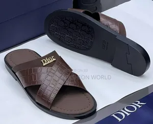 Christian Dior Black Leather Slippers