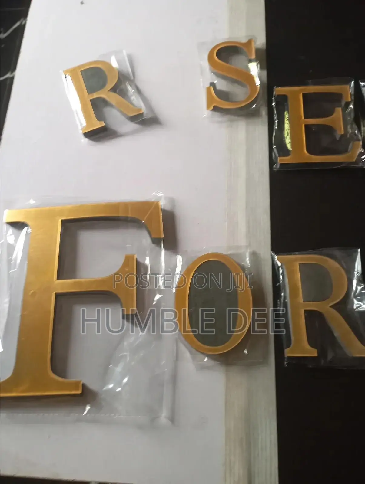 Wall Alphabet Stickers Black and Gold and in Different Sizes