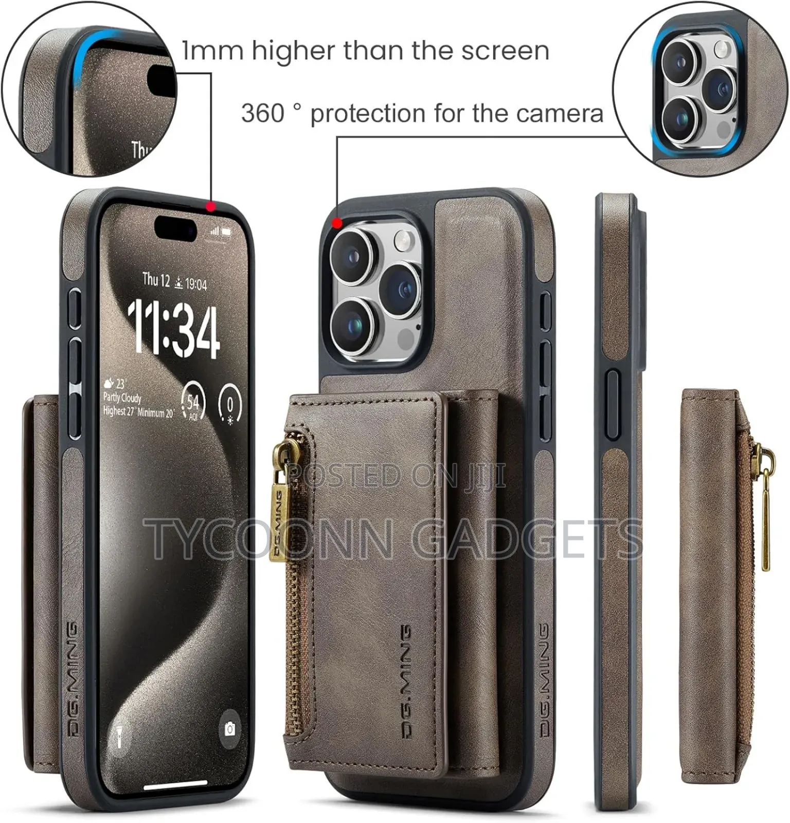 2in1 Detachable Wallet Case for iPhone 15 Pro /16 Pro Max
