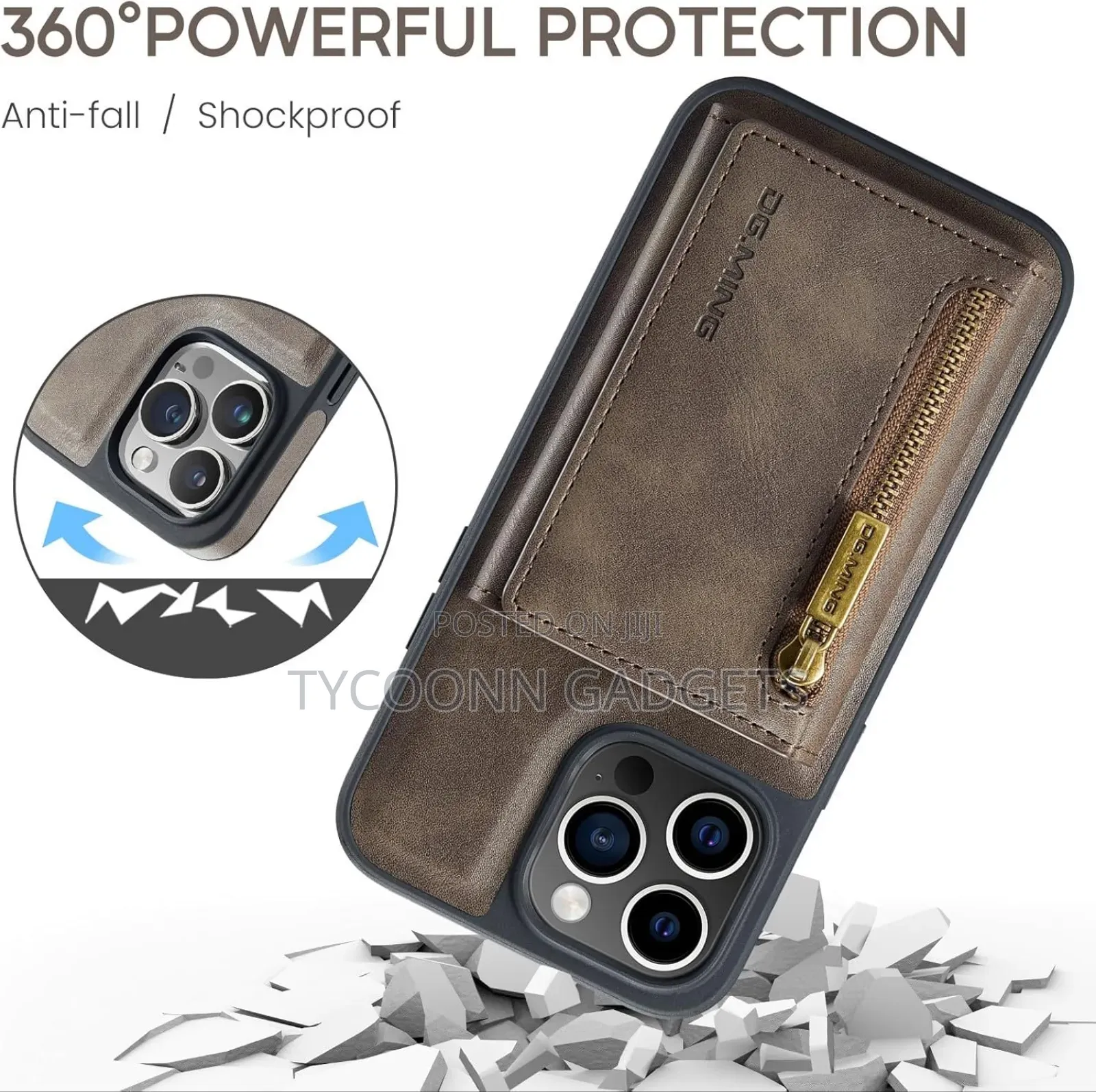 2in1 Detachable Wallet Case for iPhone 15 Pro /16 Pro Max