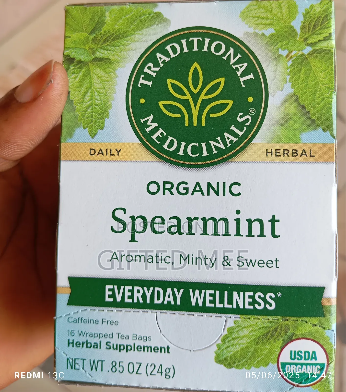 Organic Spearmint Teas for General Wellness