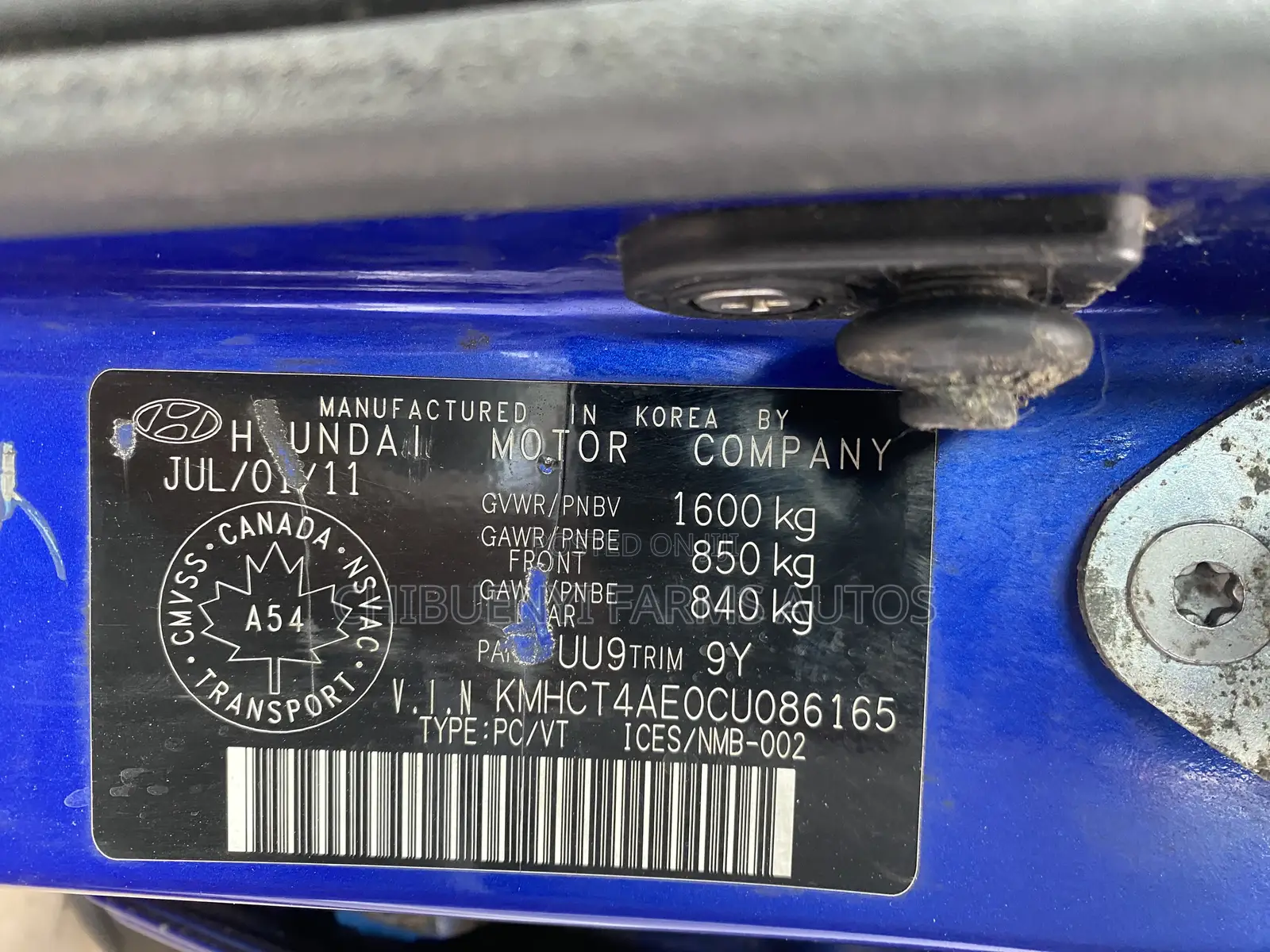 Hyundai Accent 2011 Blue