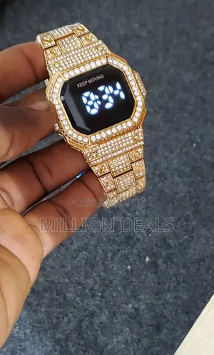 Iced Studded Men's Touch Screen Wrist Watch
