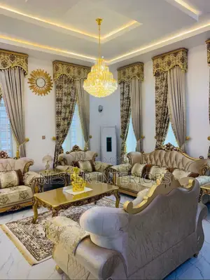 Photo - Complete Set of Fabric Gold Royal Chair