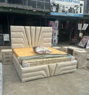 HDF Premium Set of Upholstery 6 by 6 Padded Wooden Bedframe