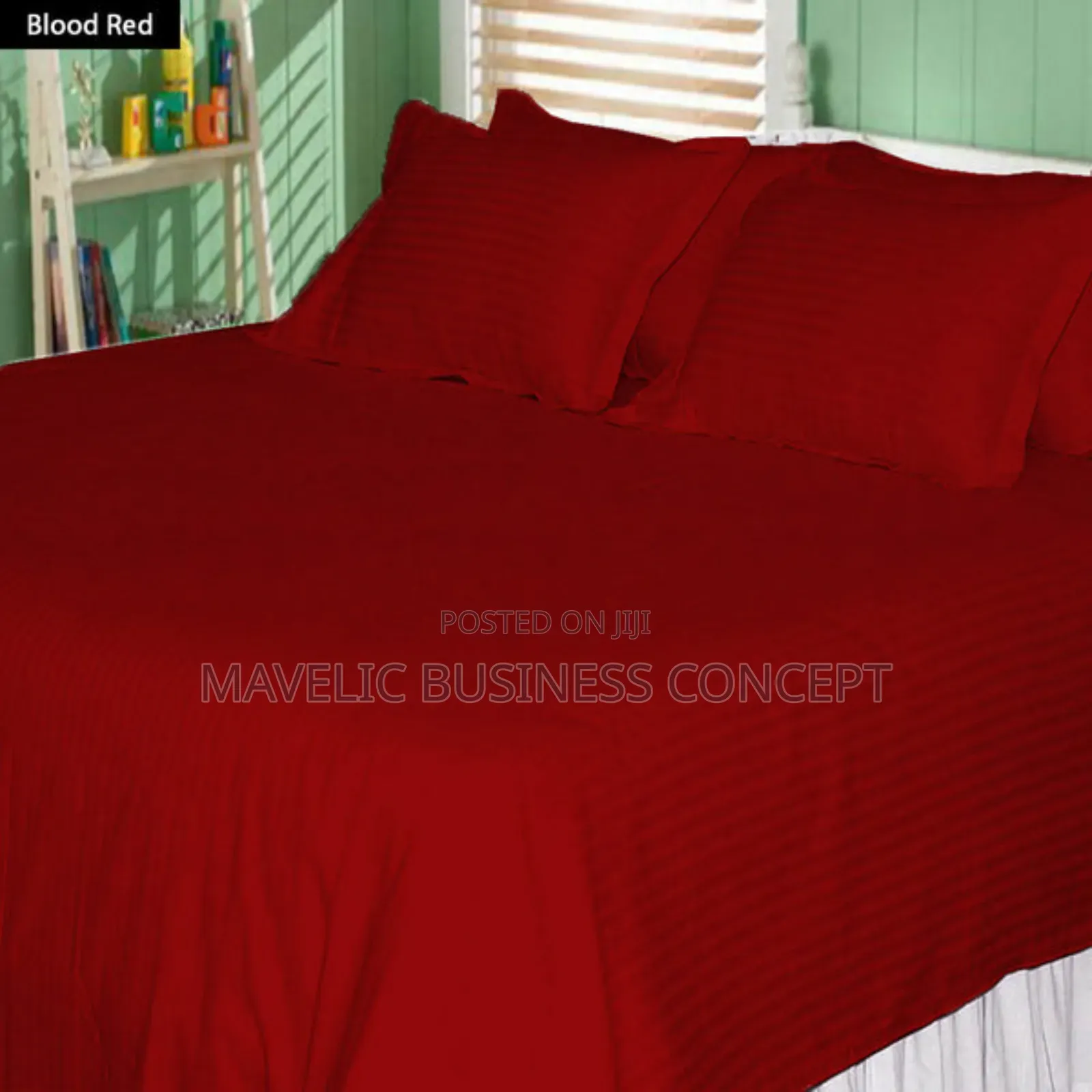 Dark Red Bedsheet With Four Pillowcases