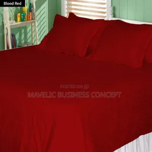 Dark Red Bedsheet With Four Pillowcases