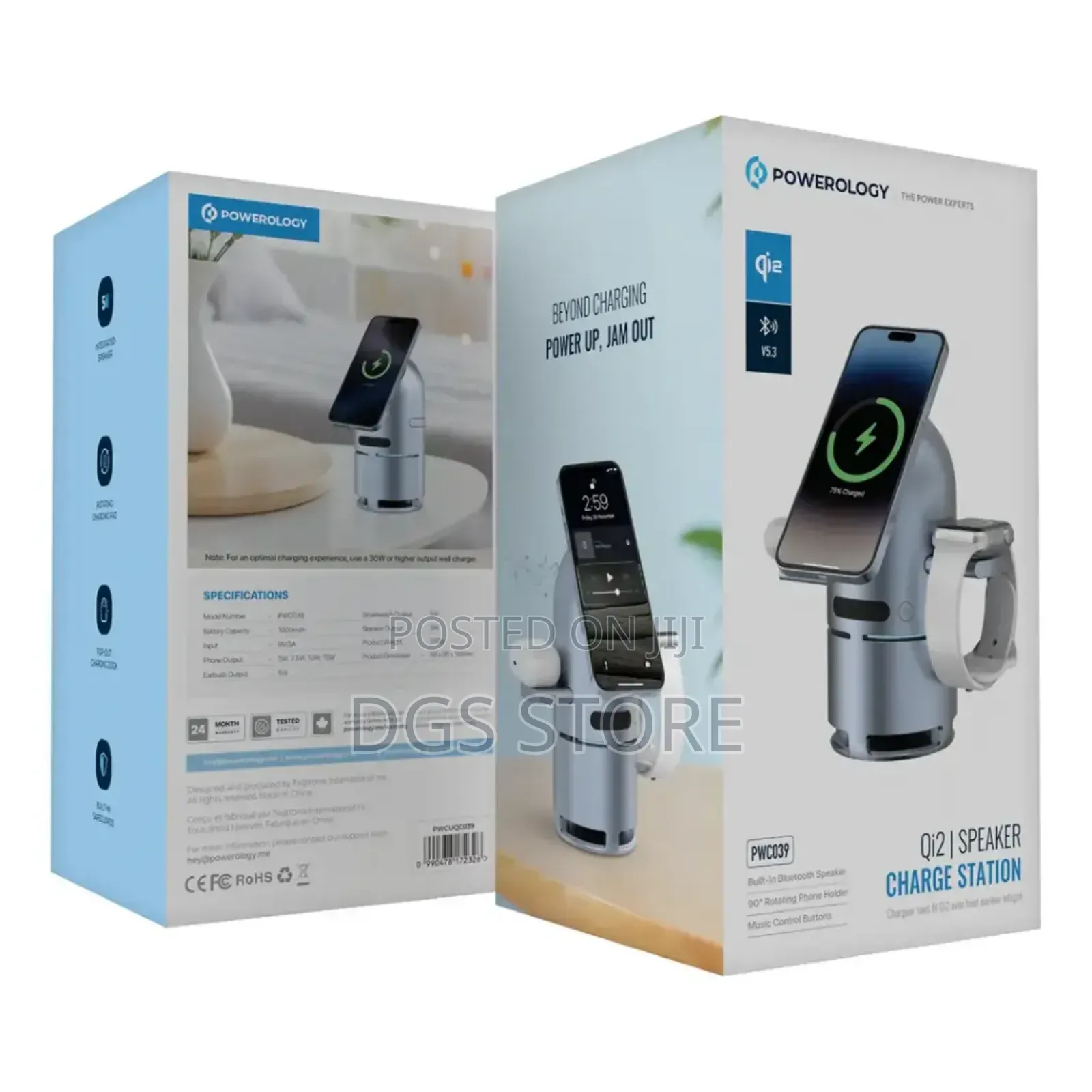 Powerology Pwc039 Qi2/ Speaker Charge Station