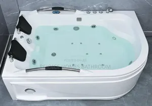 Luxury Hydro Massage Corner Whirlpool Double Jacuzzi Bathtub