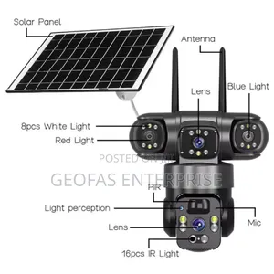 V380 Pro Solar 4g Wifi 3 Lens Voltage Security CCTV Camera