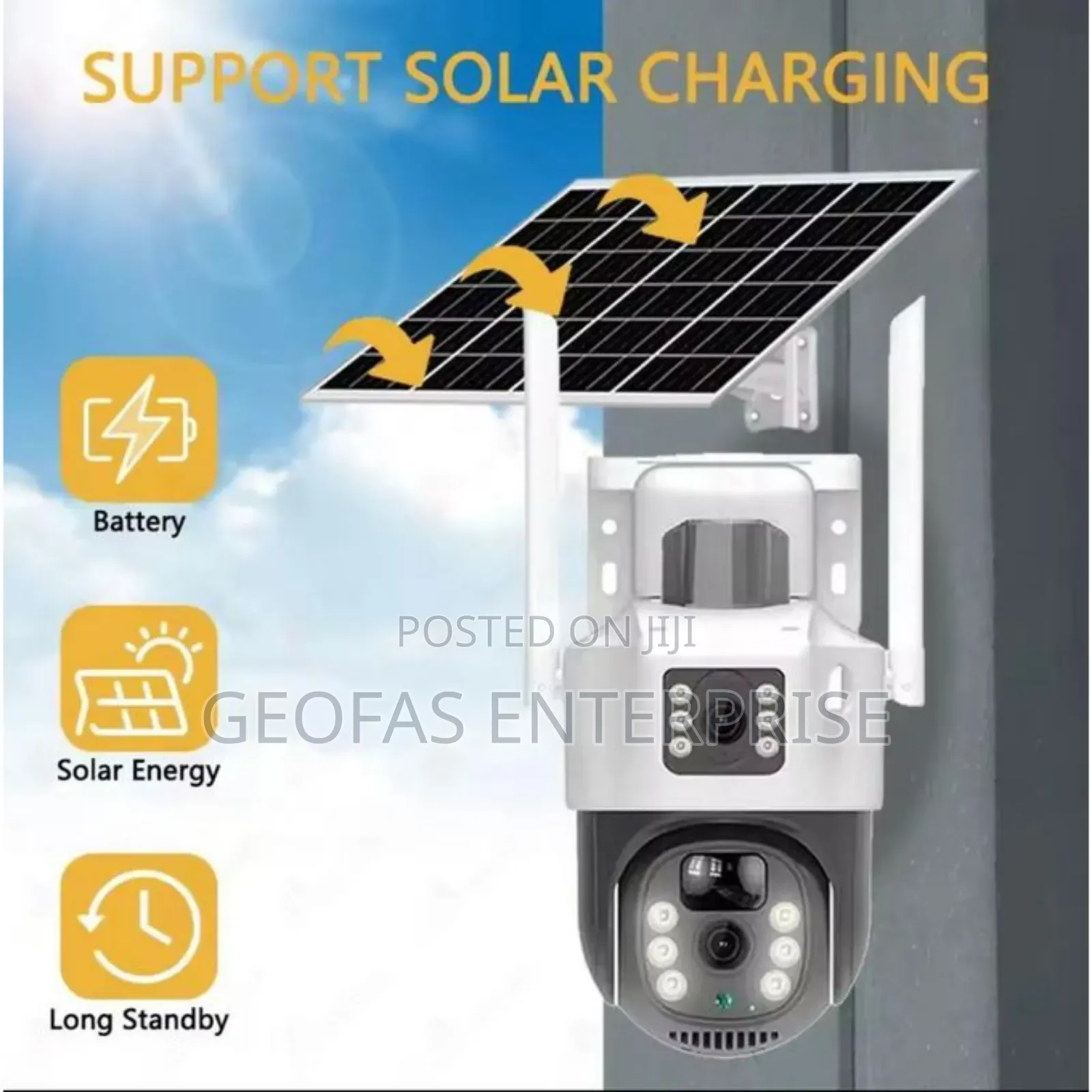 High Definition 4g Solar CCTV Projector Dual Lens Camera