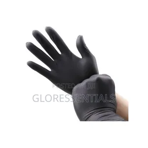 100 Pack Disposable Black Nitrile Gloves