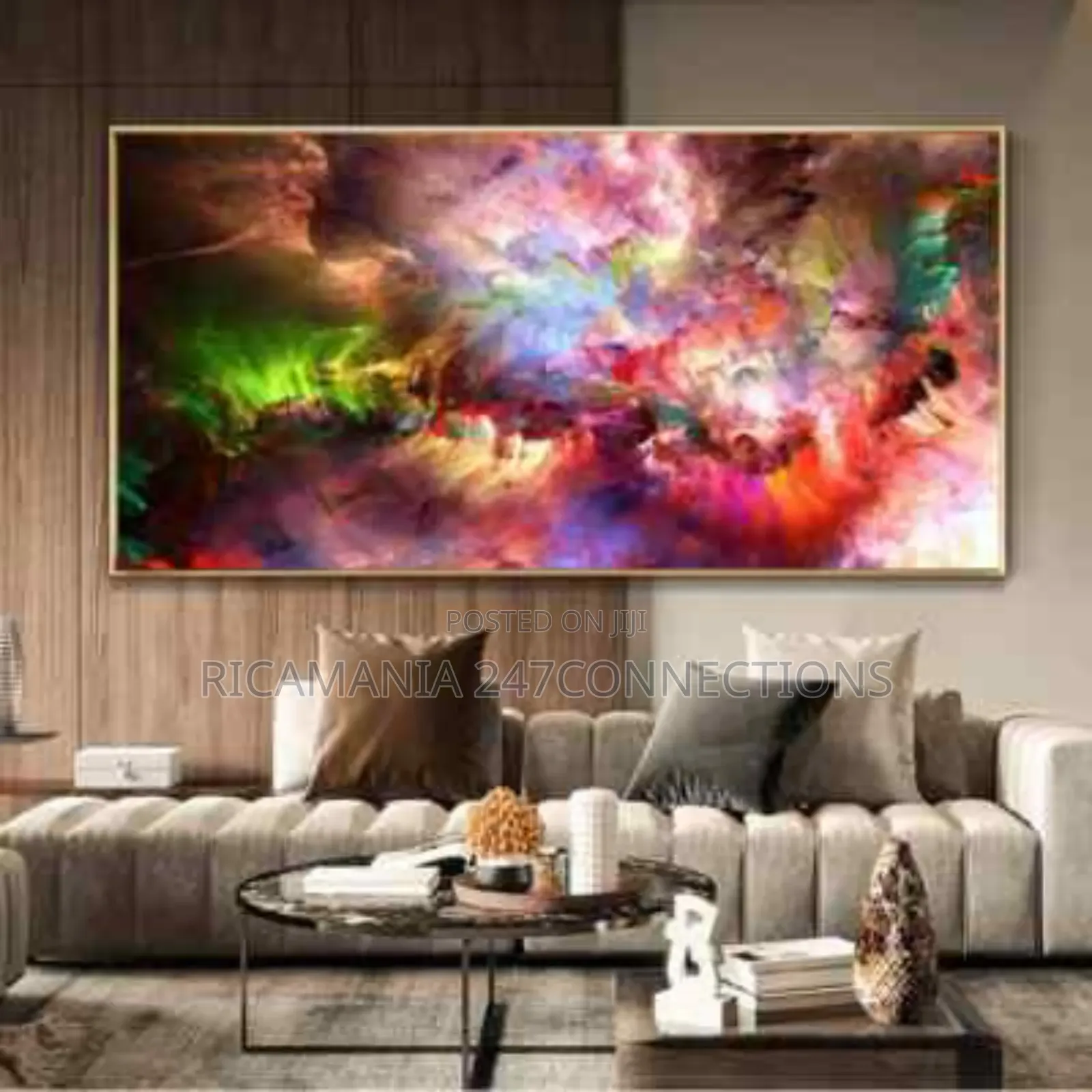 Abstract Oil Paintings in a Golden Frame