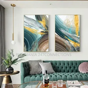 Photo - Abstract Natural Canvas Gold Frames