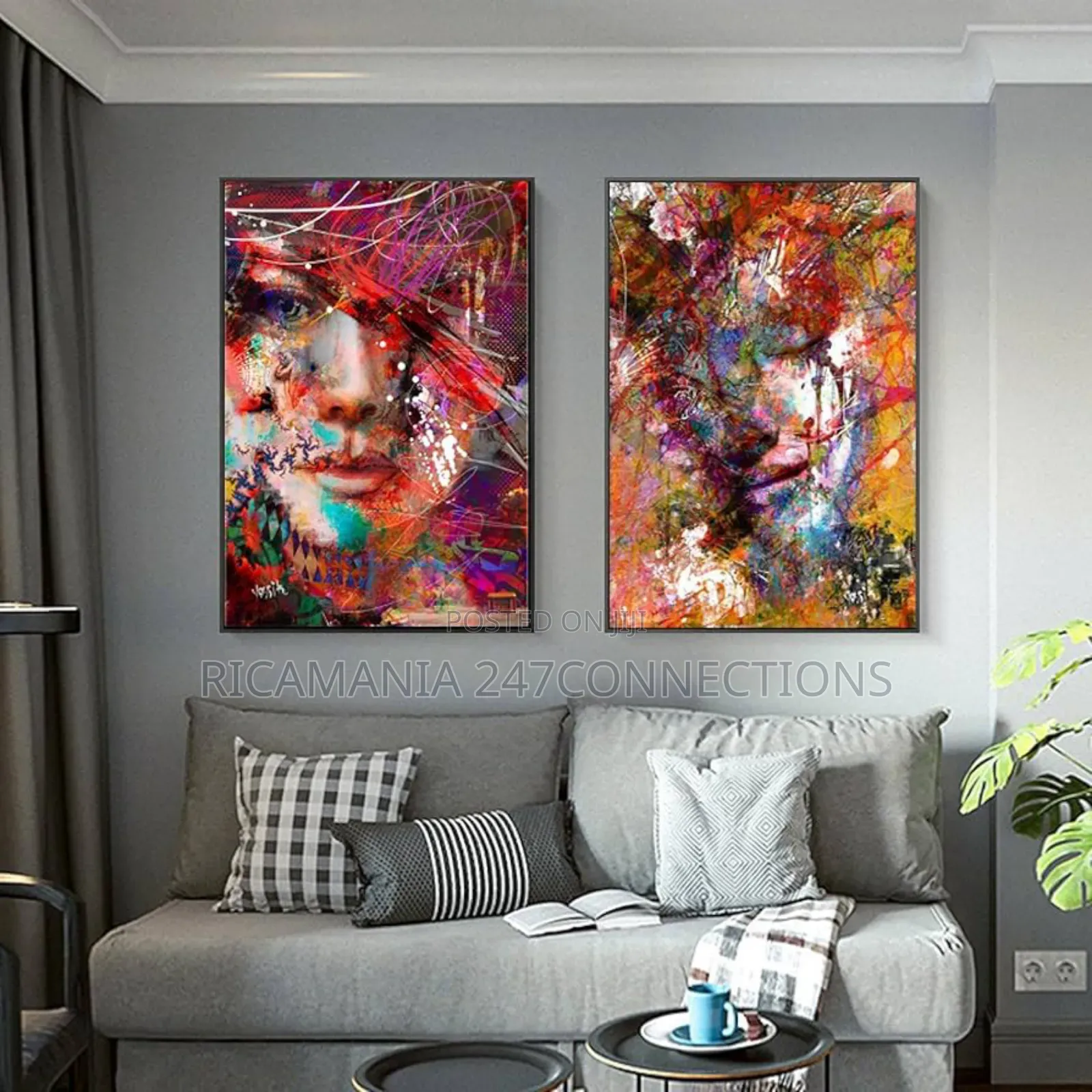 Abstract Face Canvas Painting
