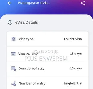 Madagascar Tourist Visa (100%)