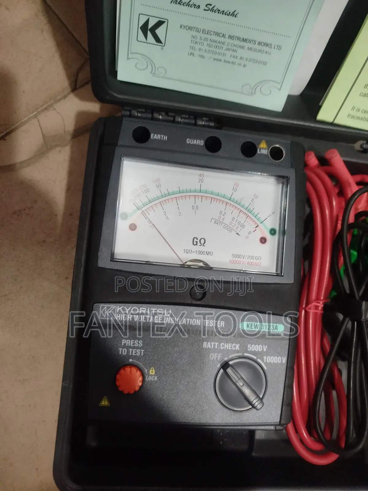 High Voltage Insulation Tester Kew 3123a