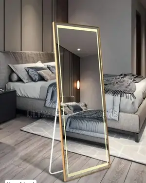 70x150cm Gold Frame Standing Mirror With Light