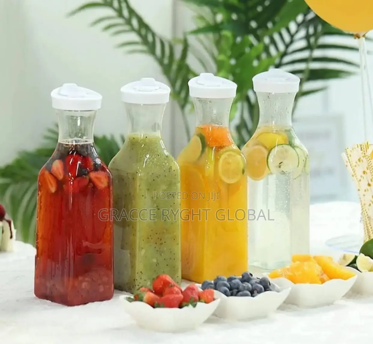 Square Shaped Acrylic Juice Container/ Pitcher With Flip Lid